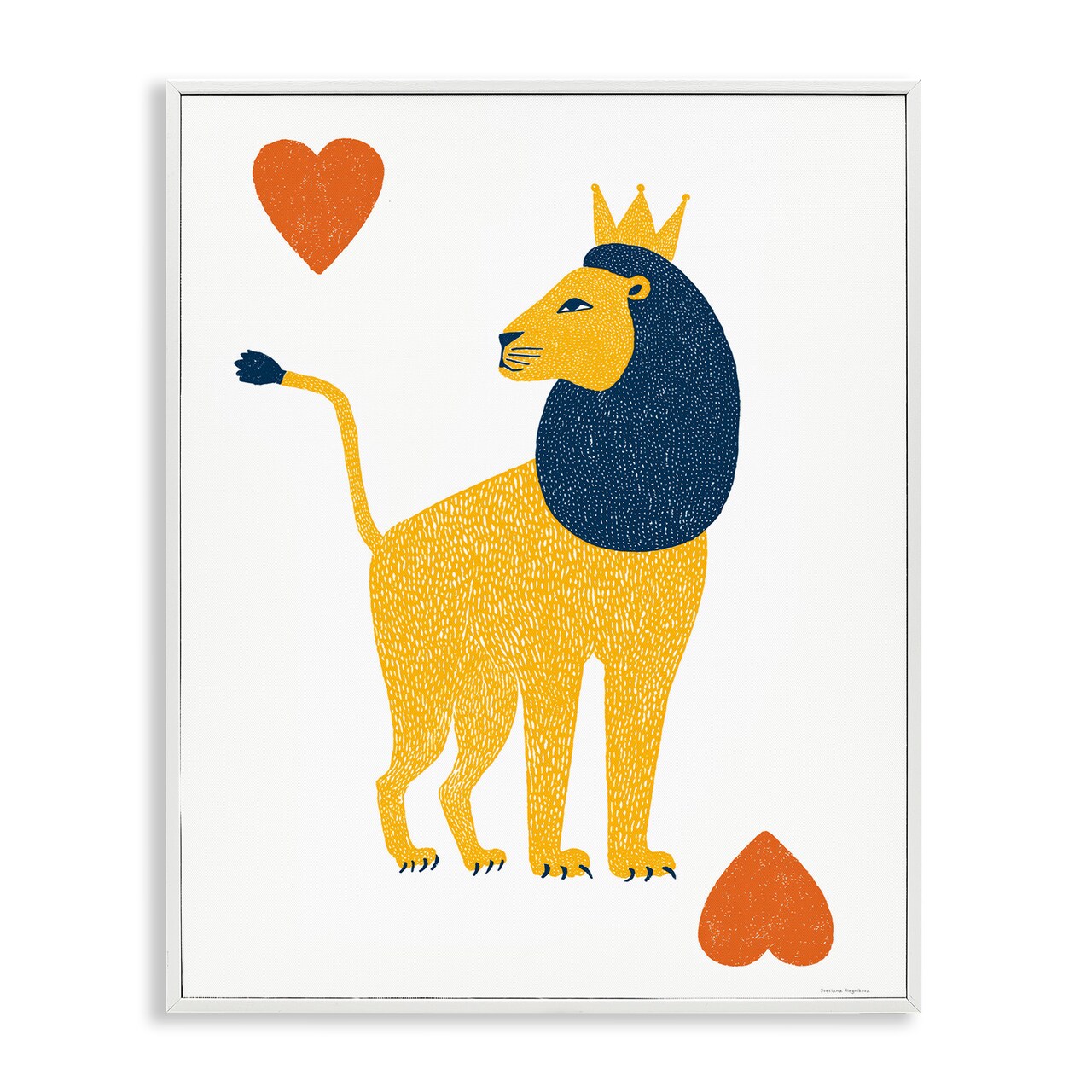 Stupell Industries Lion & Hearts Card Framed Giclee, design by Svetlana Aleynikova